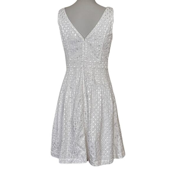 White House Black Market White Fit & Flare Eyelet Lace Dress – Size 4, Perfect - Picture 2 of 5